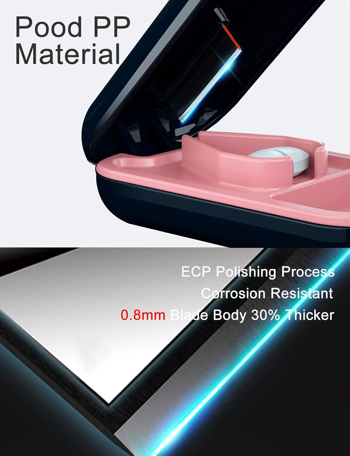 DUBSTAR Small Pill Cutter, Pill Cutter Splitter for Small and Tiny Pills, Portable Pretty Pill Cutters for Large Pills, Cuts Vitamins Tablets for Purse Pocket (Pill Cutter, Pink)