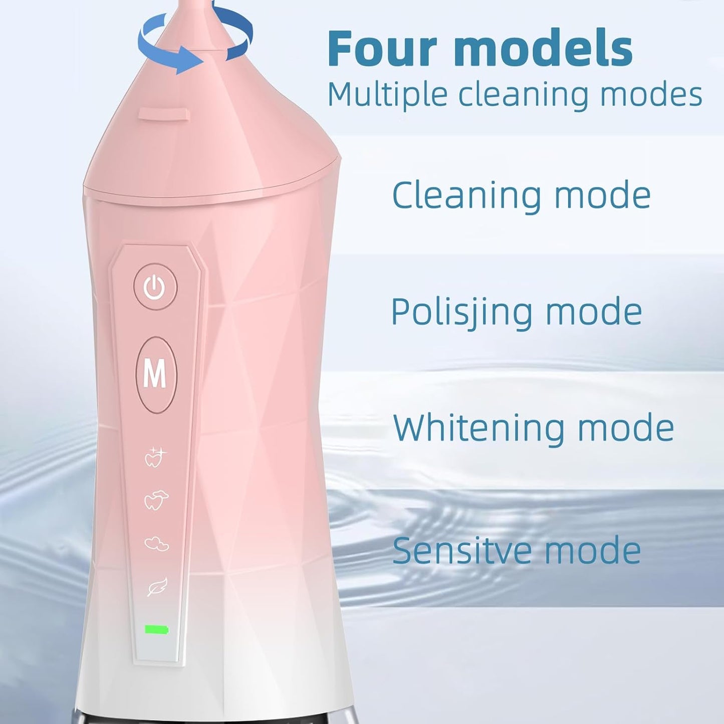 Water Dental Flosser Teeth Pick: Portable Cordless Oral Irrigator 320ML Rechargeable Travel Irrigation Cleaner with 5 Flossing Tips, IPX7 Waterproof Electric Flossing Machine for Teeth Cleaning