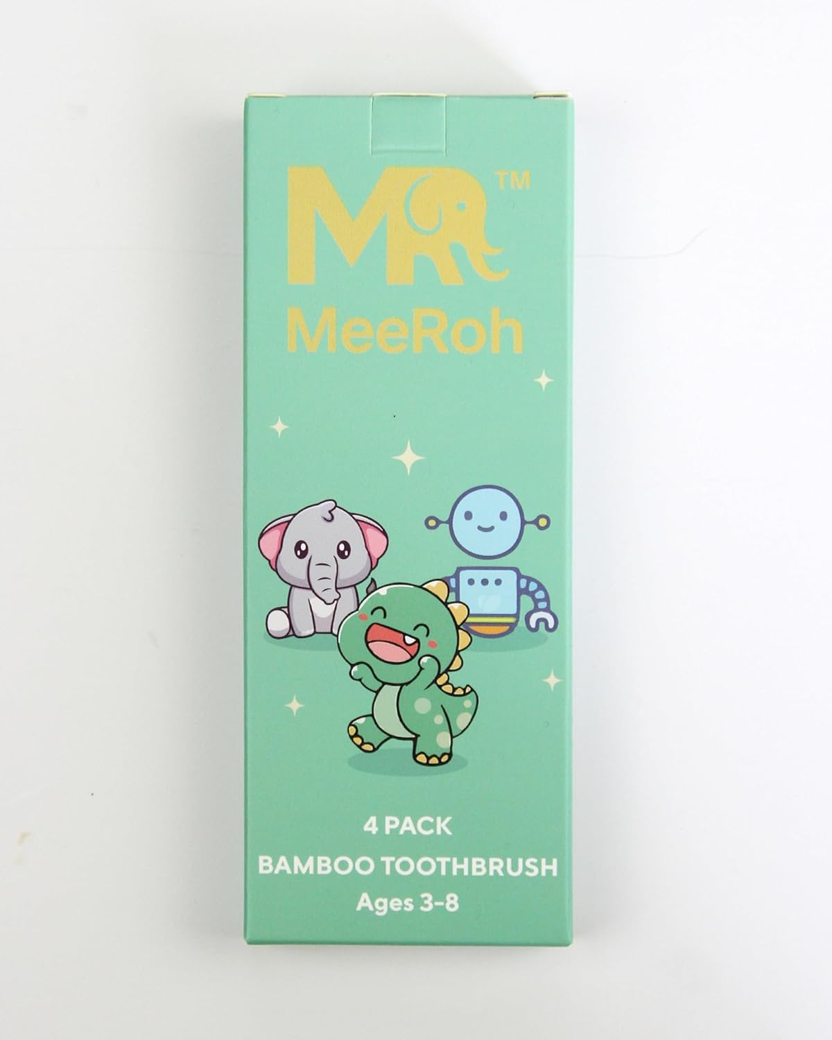 MeeRoh Bamboo Toothbrush for Kids – Eco-Friendly, Soft Bristles, 4-Pack