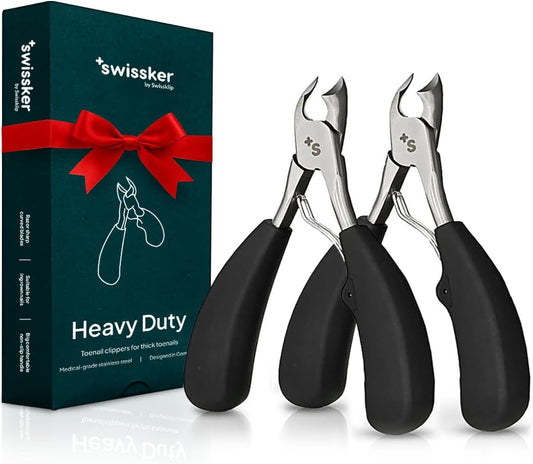 Swissklip Toenail Clippers I Heavy Duty Toe Nail Clippers I Toenail Clippers for Thick Nails I Toenail Scissors I Heavy Duty Nail Clippers for Thick Nails (Pack of 2)