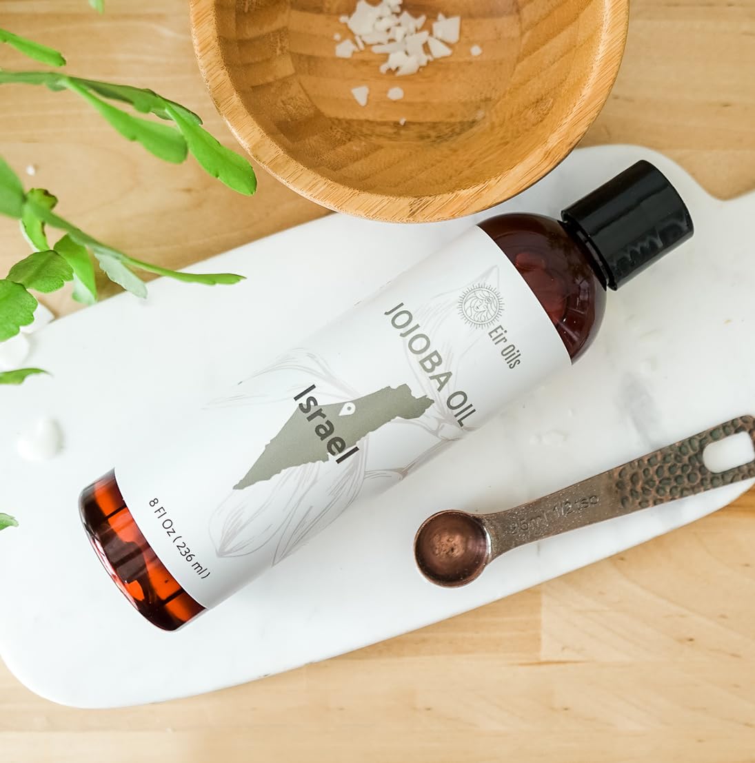 Jojoba Oil - Direct from EIR Oils' Farm in Israel - 100% Pure Carrier Oil for Hair, Face, and Skin - Hand-Picked, Cold-Pressed Carrier Oil (1 Gallon)