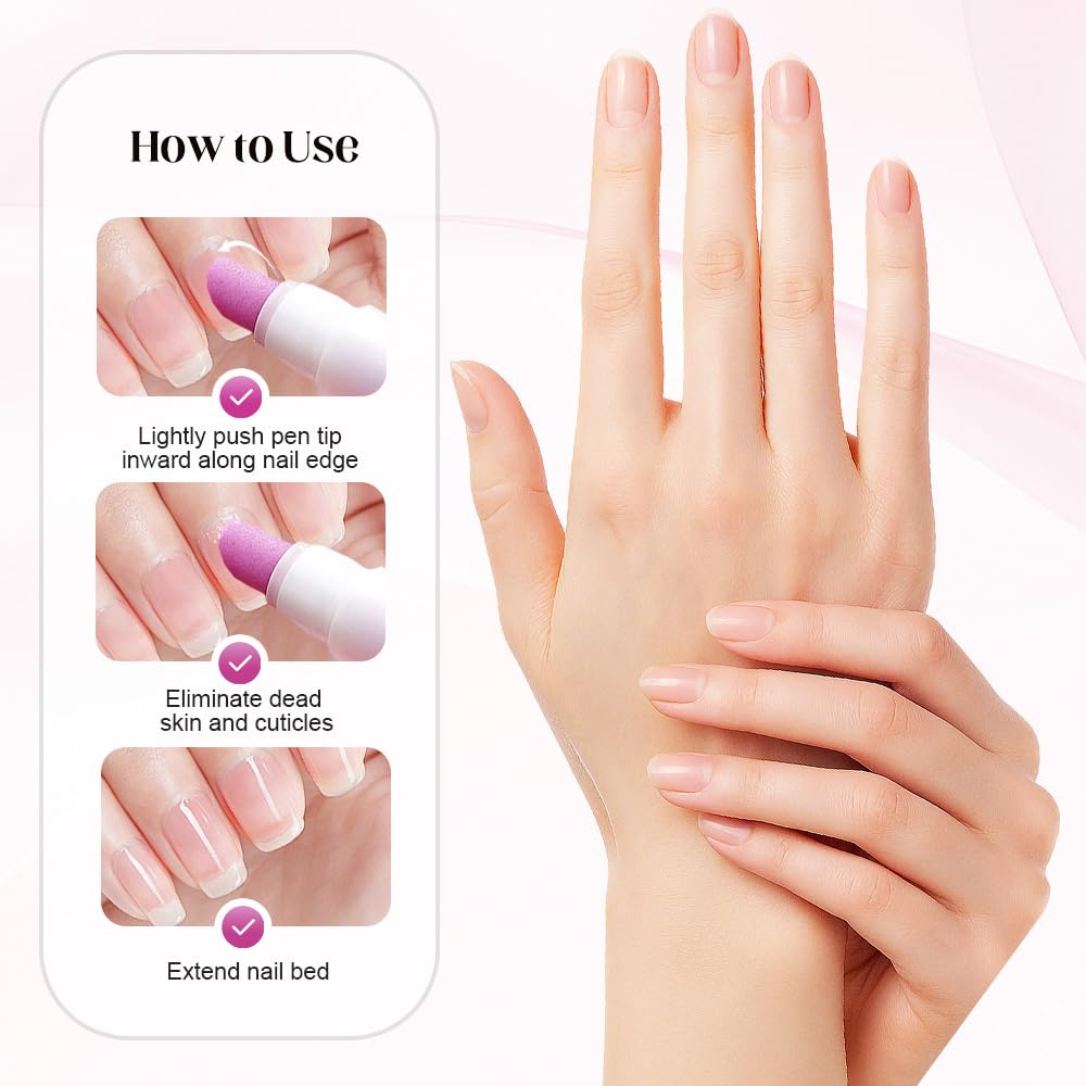 Upgrade 3-in-1 Nail Care Pen, 2025 Cuticle Pusher with Ceramic Tip for Hangnails, Dry & Damaged Nails, Nail Cuticle Remover Pens, for Moisturize Strengthen Nails (1 PC)