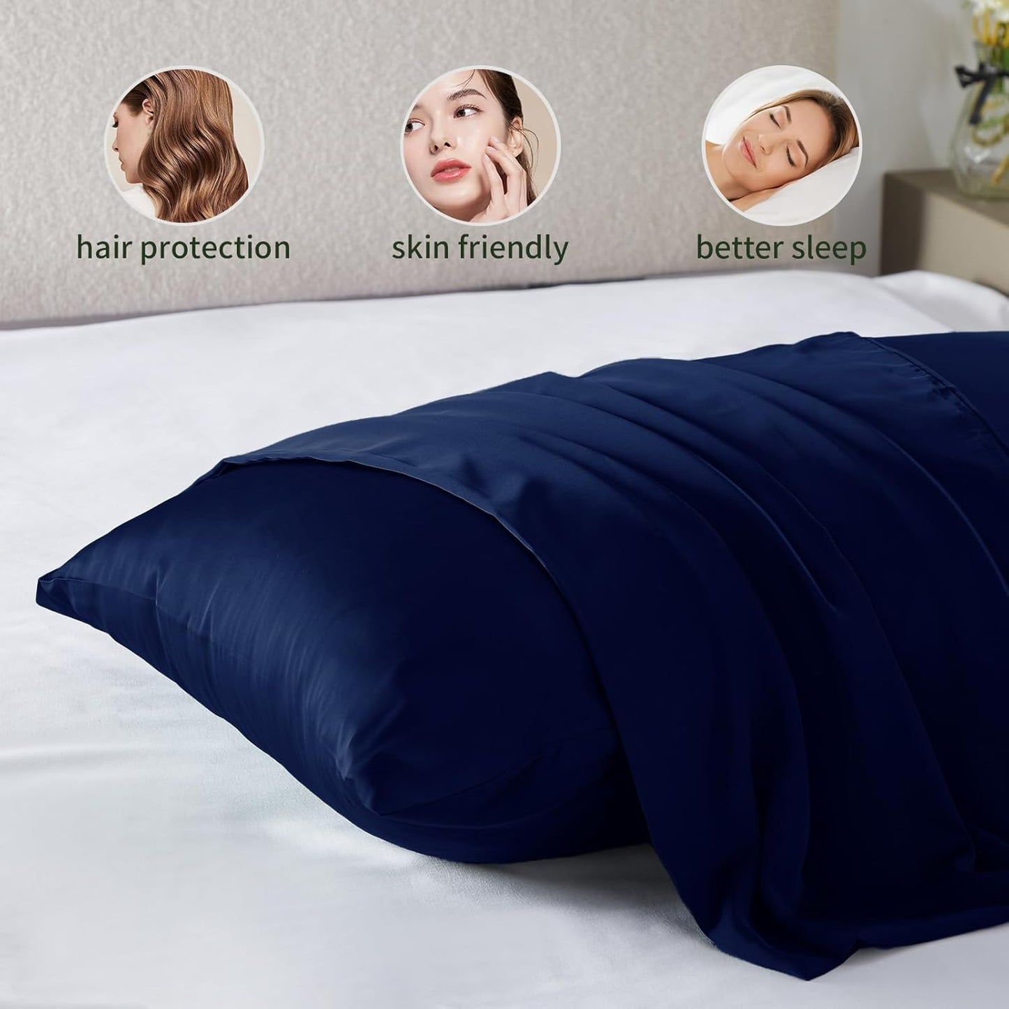Silk Pillowcase for Hair and Skin Mulberry Silk Pillowcase Soft Breathable Smooth Both Sided Natural Silk Pillowcase with Zipper Beauty Sleep Silk Pillow Case 1 Pack for Gift(King,Teal Blue)