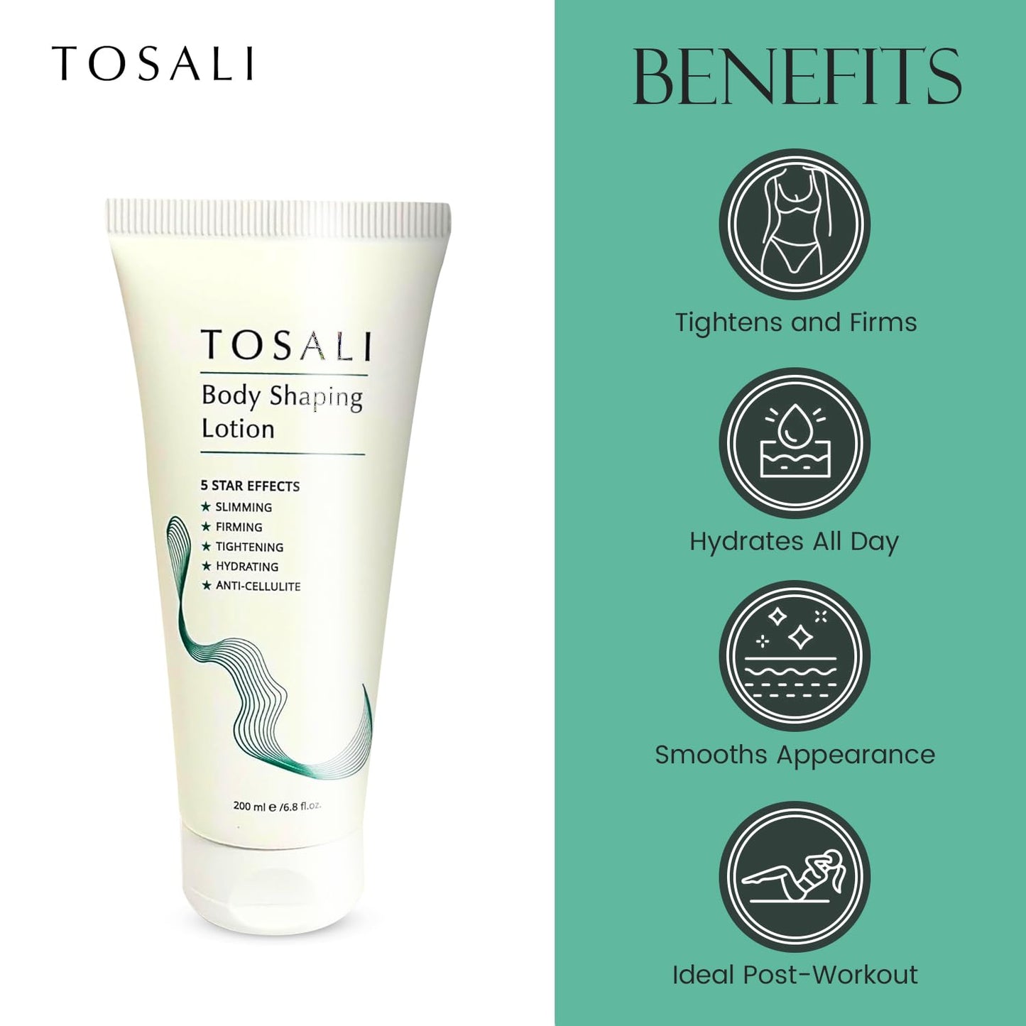 Skin Tightening and Firming Body Lotion for Women 6.8 fl oz - Saggy Skin Tightener with Instant Hydration, Anti Aging Formula for Stretch Marks Removal, Body Moisturizer for All Types