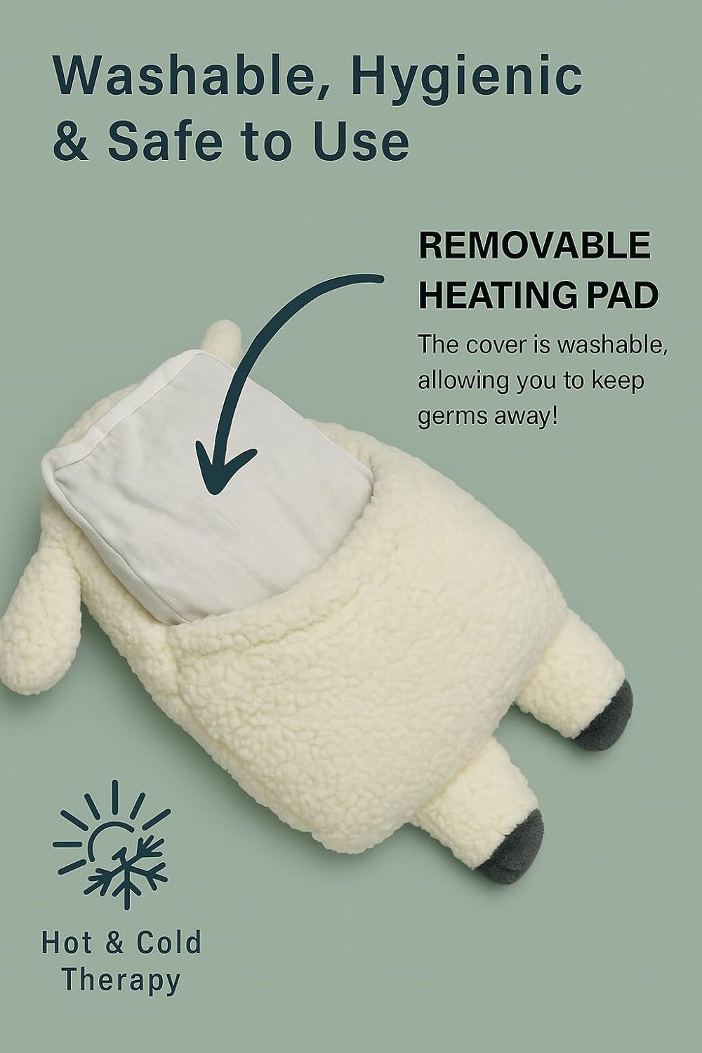 Microwave Heating Pad for Pain Relief - Cozy Sheep Microwavable Heating Pad Stuffed Animal for Cramps, Back Pain, Neck Shoulder, Muscles, Knee, Joints, Natural Heat Pack Moist Heat Gifts for Women