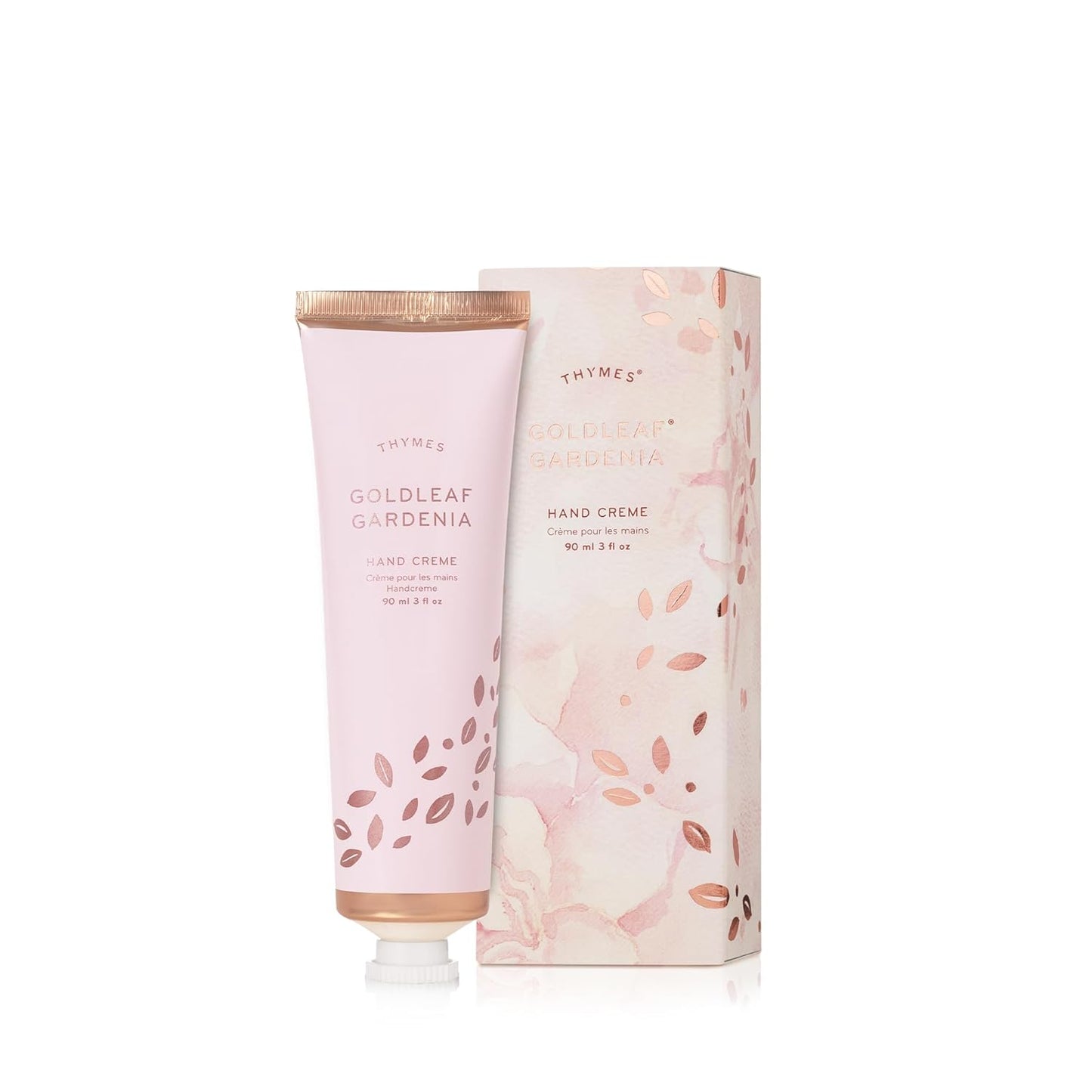 Thymes Hand Crème - Deeply Moisturizing Hand Cream with Light Floral Scent for Women (Goldleaf Gardenia, 3 oz)