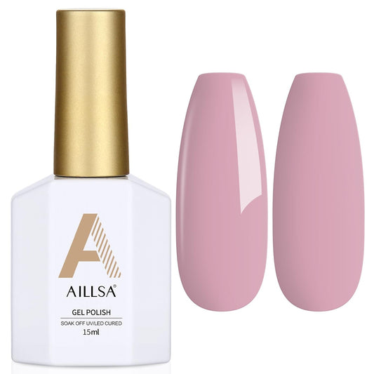 AILLSA Gel Nail Polish Light Purple Dried-Rose Nude Gel Polish Dusty Mauve Neutral Color Gel Polish Natural Summer Winter Nails Soak Off U V Gel Nail Manicure at Home Holiday Gift 0.51 Fl Oz/GC03