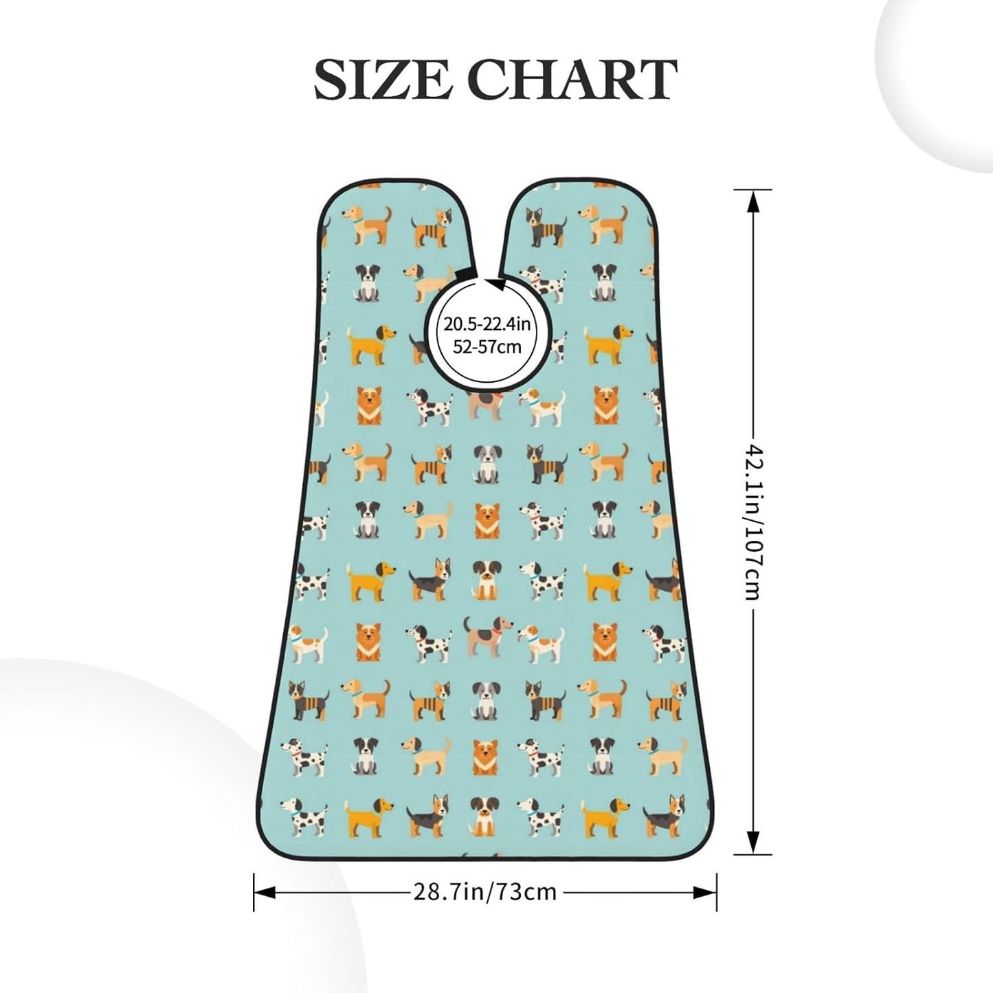 Beard Grooming Cape, Waterproof Hair Catcher for Shaving Trimming, Non-Stick Bib Apron Gifts for Dad Men, Cute Different Dogs Shave Bib