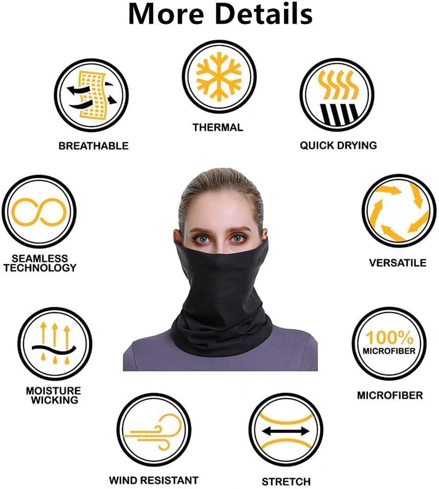 Headband Neck Gaiter Head Wrap Headwear Face Mask Magic Scarf Bandana for Men and Women