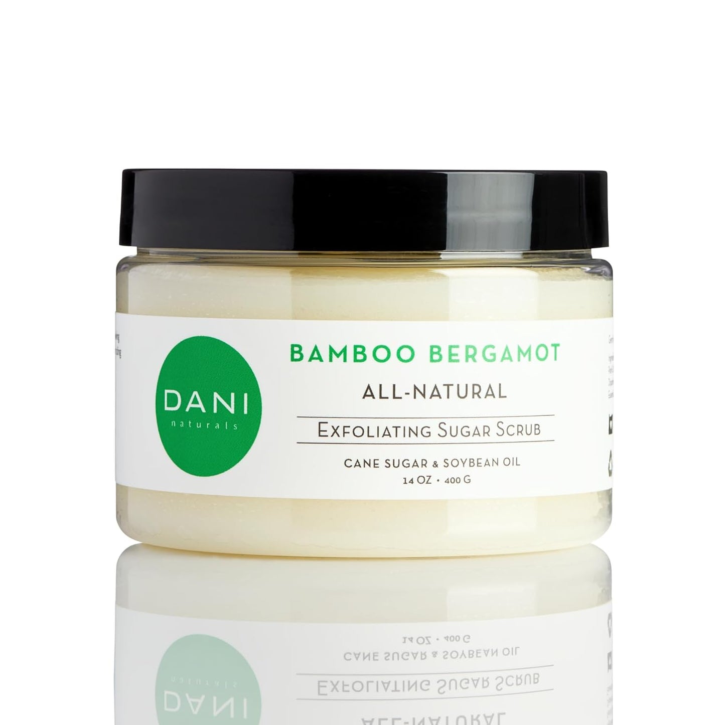 DANI Naturals Sugar Scrub - Exfoliating Bamboo Bergamot – Organic cane sugar and shea butter gently exfoliate and nourish skin, leaving it smooth, refreshed, and hydrated – 14 oz