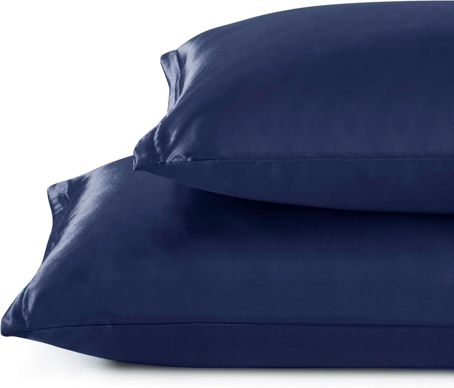 Juwenin Bedding,Luxury Satin Pillowcase with Zipper (Silky Satin Pillow Case for Hair) Set of 2 (Navyblue, Queen(20''x29''))