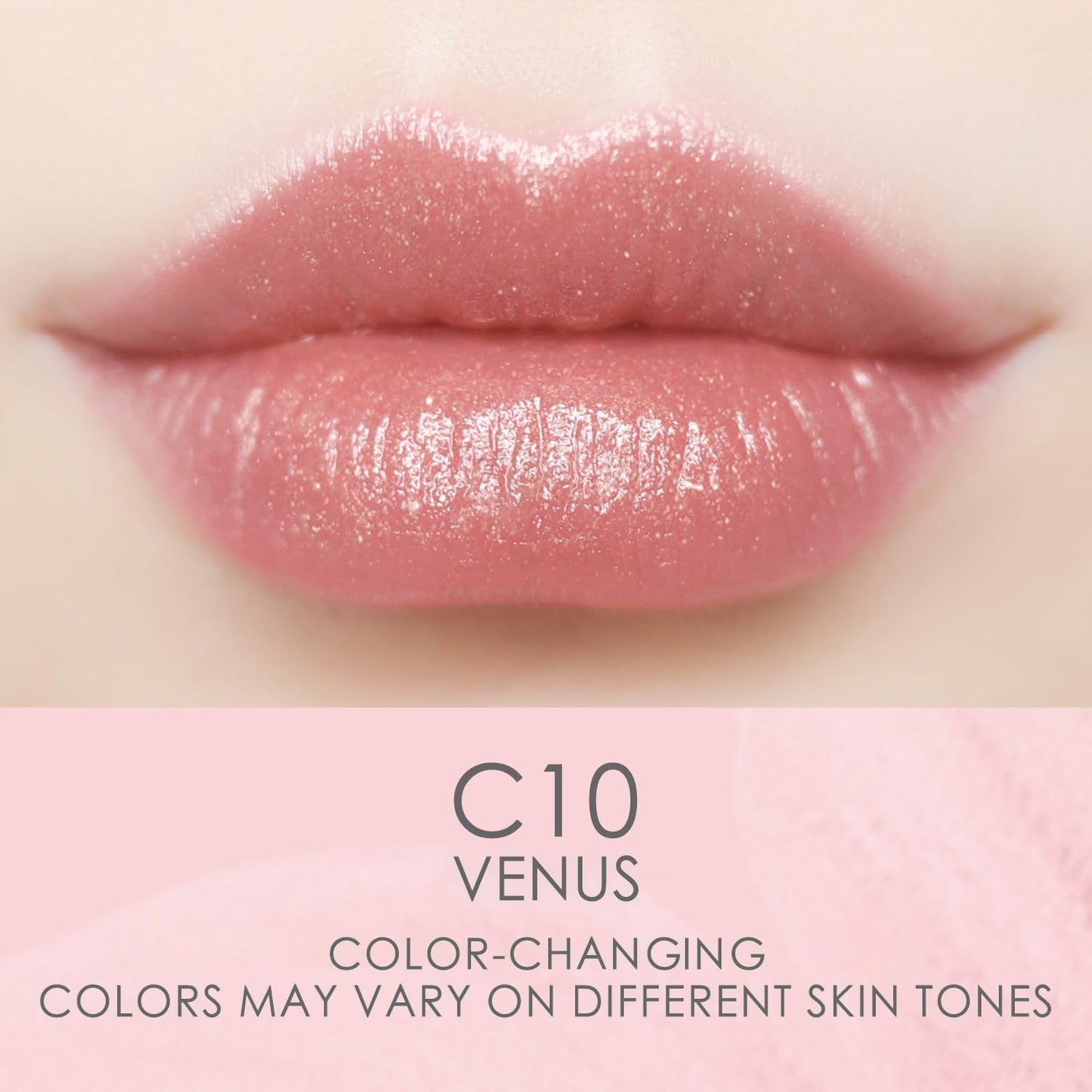 CATKIN Tinted Lip Balm Glitter Lip Stain Ultra Hydrating Lip Moistrurizer Chapstick with Vitamin E Nourishing For Cracked & Dry Lips 0.12 oz C10 Venus - Peach Pink