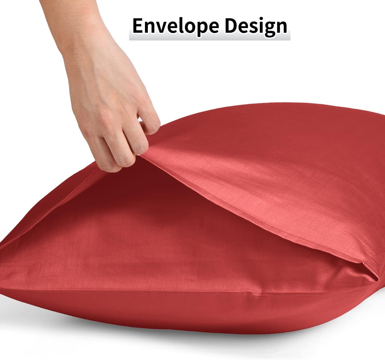 Warmstar Cotton Body Pillow Cover 1 Pack, 600 Thread Count Body Pillow case 20"x54", Long Body Pillow Case Cover Soft Breathable with Envelope Closure,Red