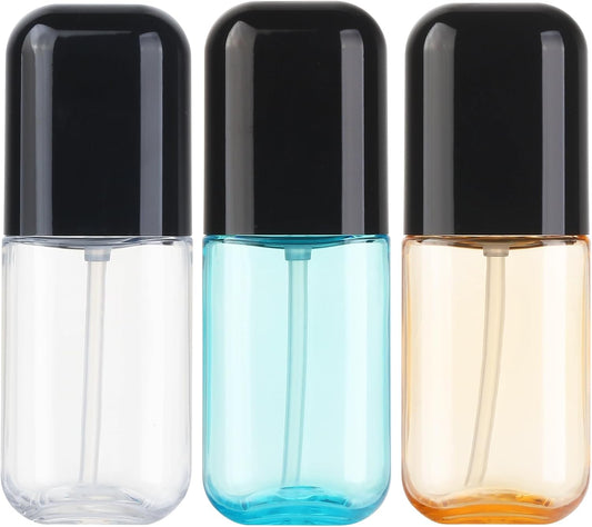 Travel Spray Bottle 3 Pack 2.7oz/80ml Portable Plastic Small Spray Bottles Refillable Mini Spray Bottle Empty Fine Mist Spray Bottles for Makeup Removers, Perfume, Essential Oils Toners Rose Waters