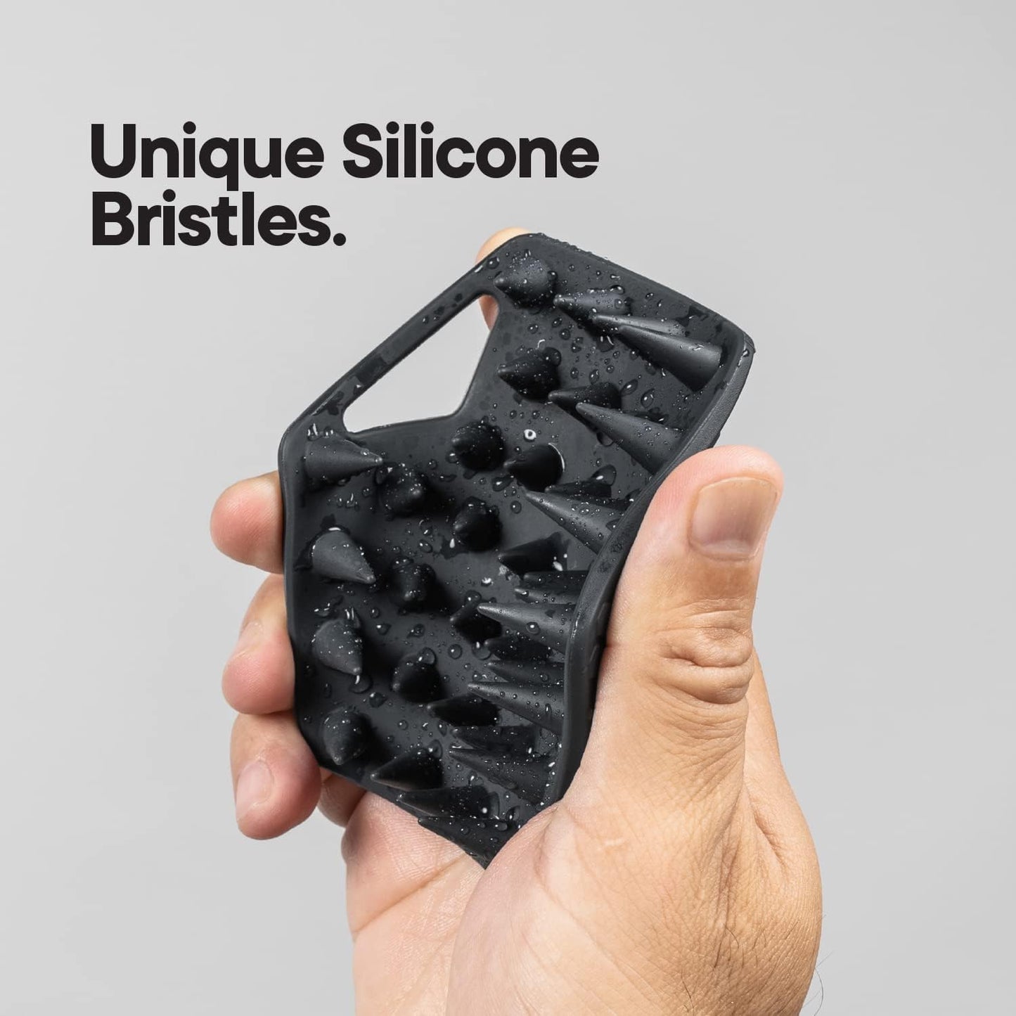 TOOLETRIES Scalp Scrubber - Silicone Exfoliating Hair Scrubber for Men, Bath & Shower Accessories - Durable Scalp Massager That Boosts Circulations & Strengthens Hair - Charcoal