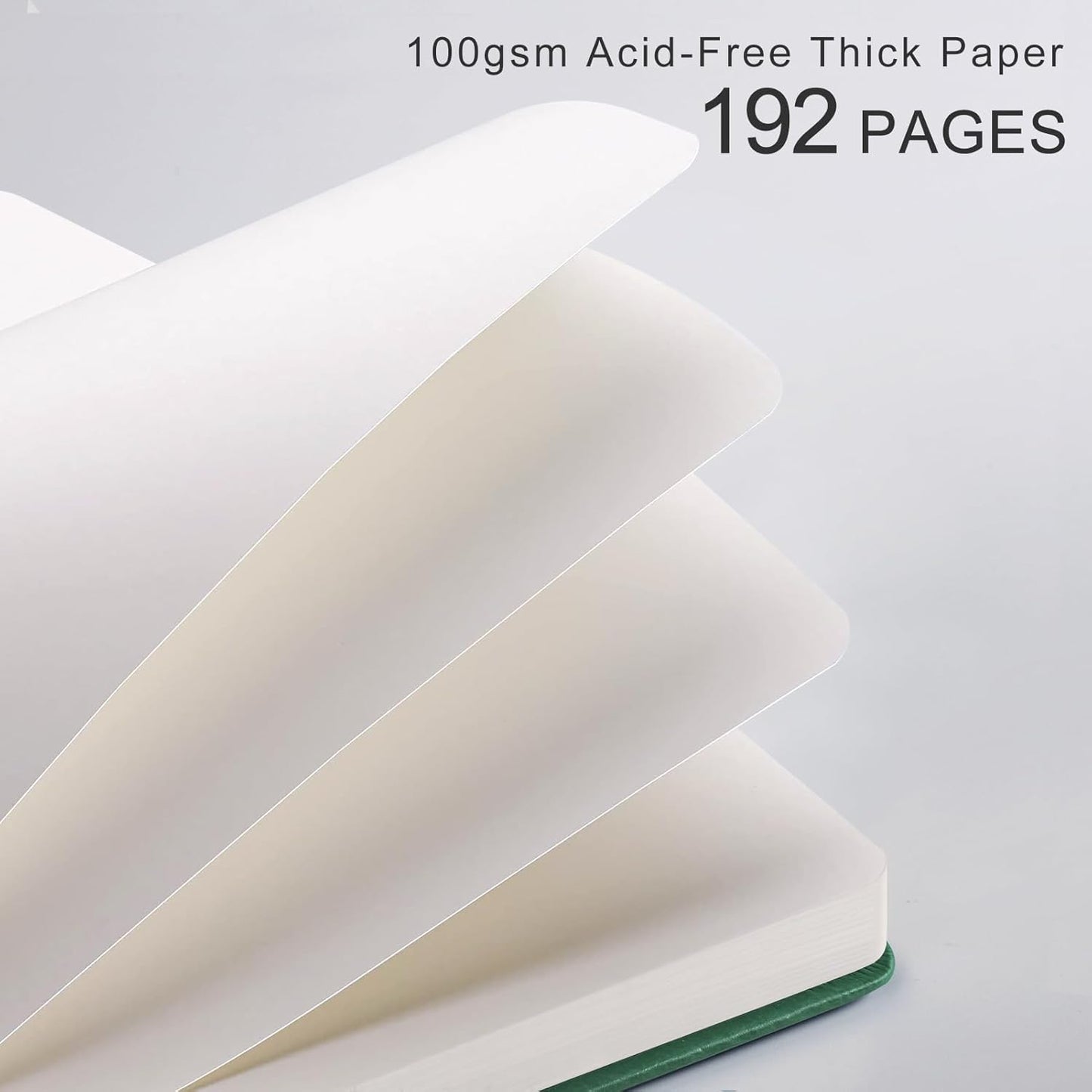 Plain Journal for Women Men, 192 Pages A5 Notebook Journal, Hardcover Notebook with 100Gsm Thick Pages, Leather Note Book for Writing, Travel, Business, Office, Prayer 5.7 x 8.3, Dark Green