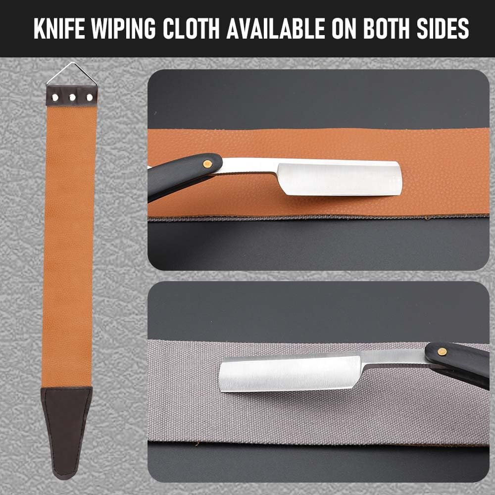 Professional Straight Edge Barber Razor,Straight razors for men, Premium Stainless Steel Shaver Razor with Shaving Strop for Men Home & Salon Grooming Using (NO.188)