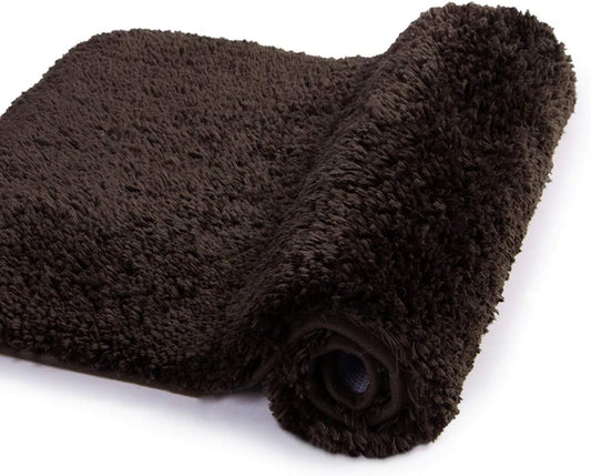 Walensee Large Bathroom Rug (24 x 36, Brown) Extra Soft and Absorbent Shaggy Bath Mat Machine Washable Microfiber Non Slip Luxury Floor Mat