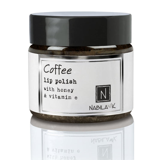 Coffee Lip Polish, 1 oz by Nabila K - Hydrating Lip Exfoliator & Moisturizer with Honey and Vitamin E for Dry and Chapped Lips - Cruelty-Free, Real Sugar, Made in USA