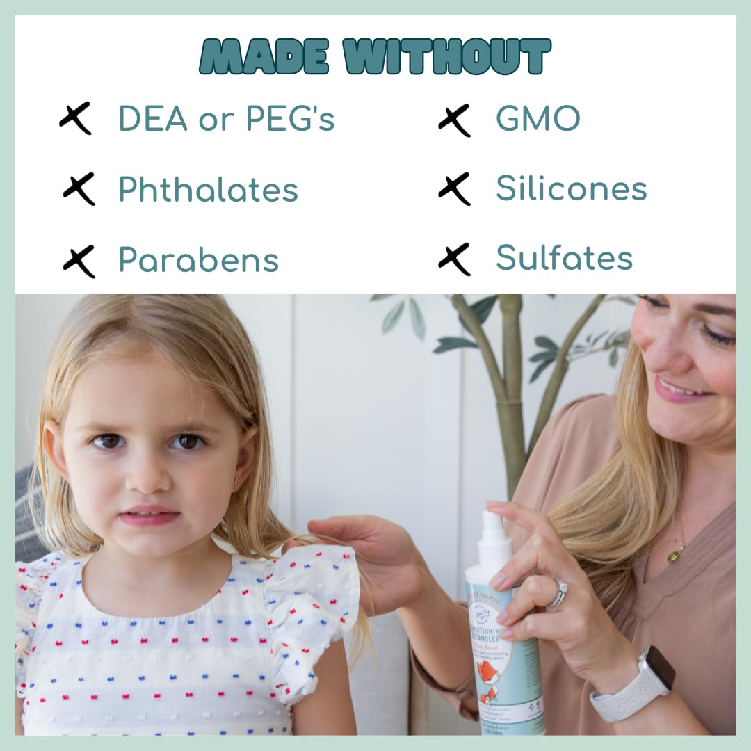LANE & CO. Conditioning Detangler Spray for Kids & Babies - Leave In Conditioner Spray for Smoothing, Detangling - Vegan, Plant-Based, Child-Safe Formula - Natural Baby Hair Products - 8-oz. Bottle