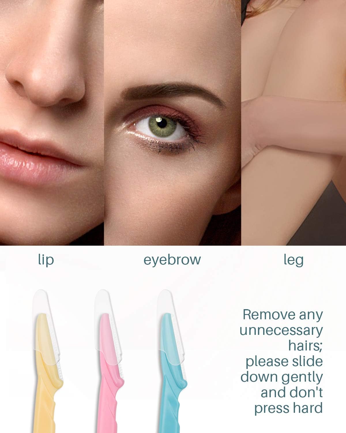 MoHern Dermaplaning Tool for Face, 30 Pcs Dermaplane Razor for Face, Multipurpose Face Razors for Women and Men, Multi-Color