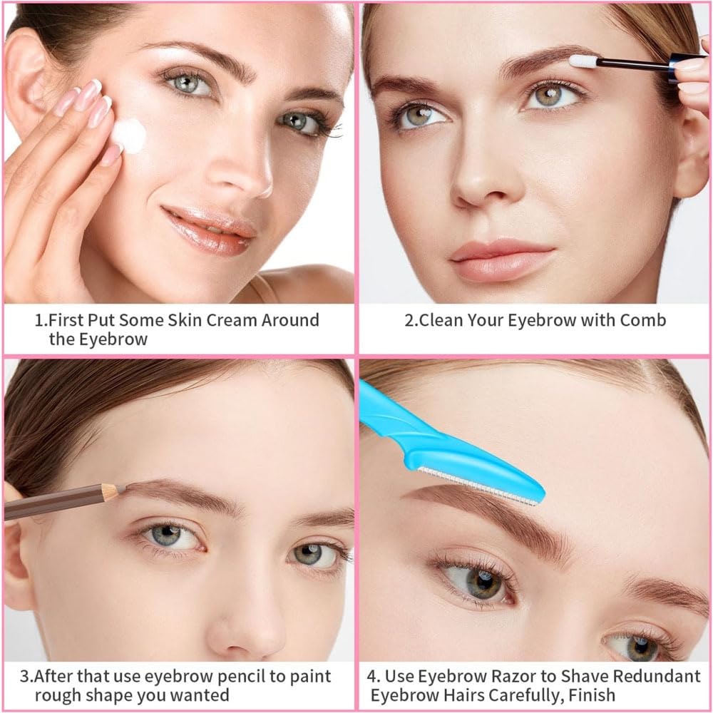 ﻿66PCS Eyebrow Razor Multipurpose Exfoliating Dermaplaning Tool for Face Facial and Eyebrow Shaper with Precision Cover for Women Men Easy to Use (66PCS)