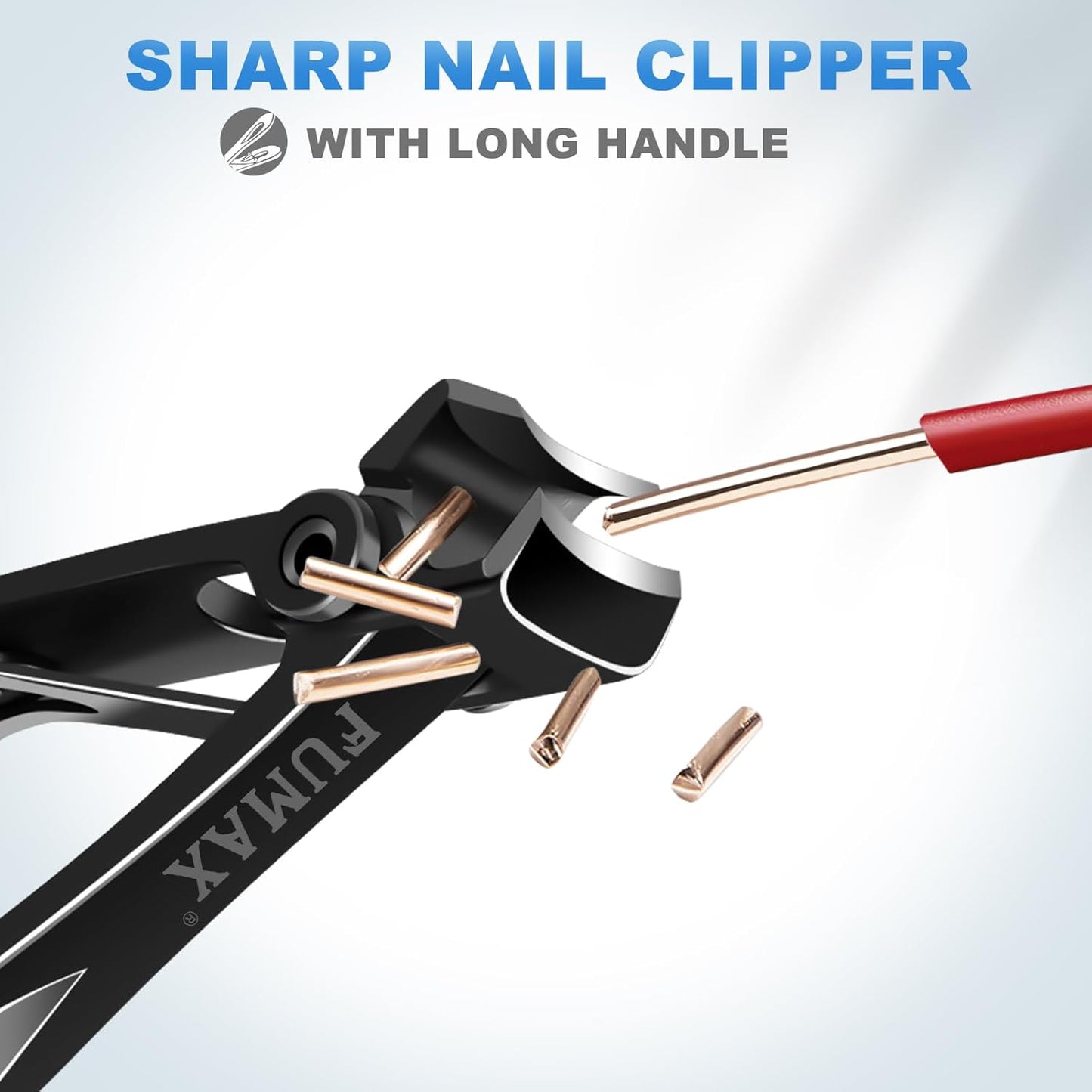 Toenail Clippers for Seniors Thick Toenails, Heavy Duty Large Nail Clippers with 15mm Wide Jaw Opening, Long Handle Toe Nail Clippers for Thick Nails Gifts for Men, Seniors Women