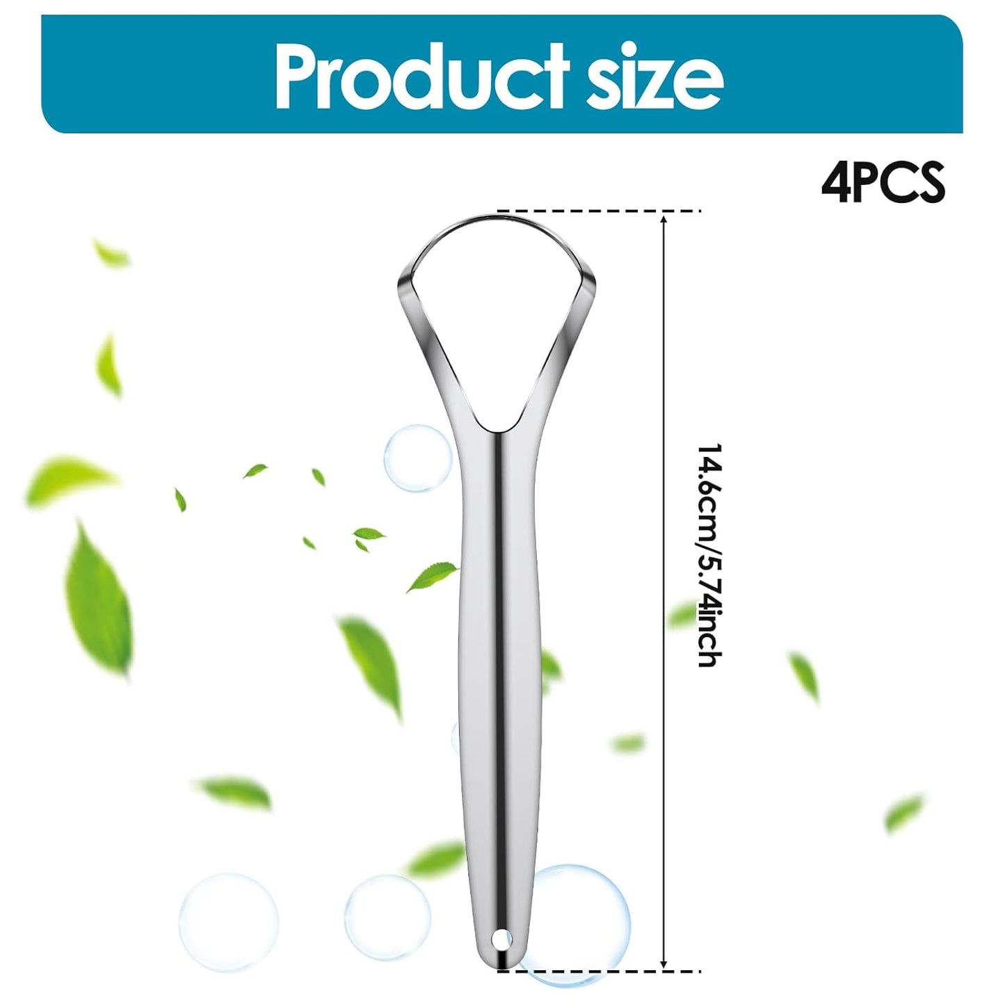 4 Pcs Tongue Scraper Stainless Steel Tongue Cleaners Wide Head Tongue Cleaner Tool Reduce Bad Breath Tongue Scraper for Fresh Breath