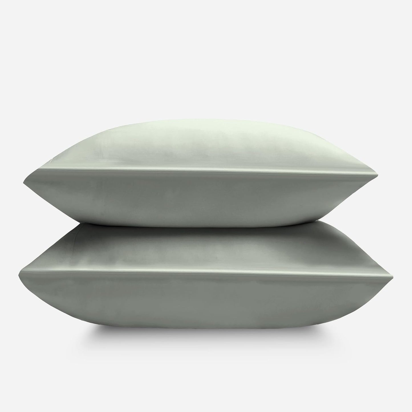 DOZ by SIJO Pillowcase Set, 100% Viscose derived from Bamboo, Organically Grown, Buttery Soft, Silky, Breathable, Cooling, Oeko-TEX, High GSM, (Pack of 2), Envelope Closure (Queen, Sage)
