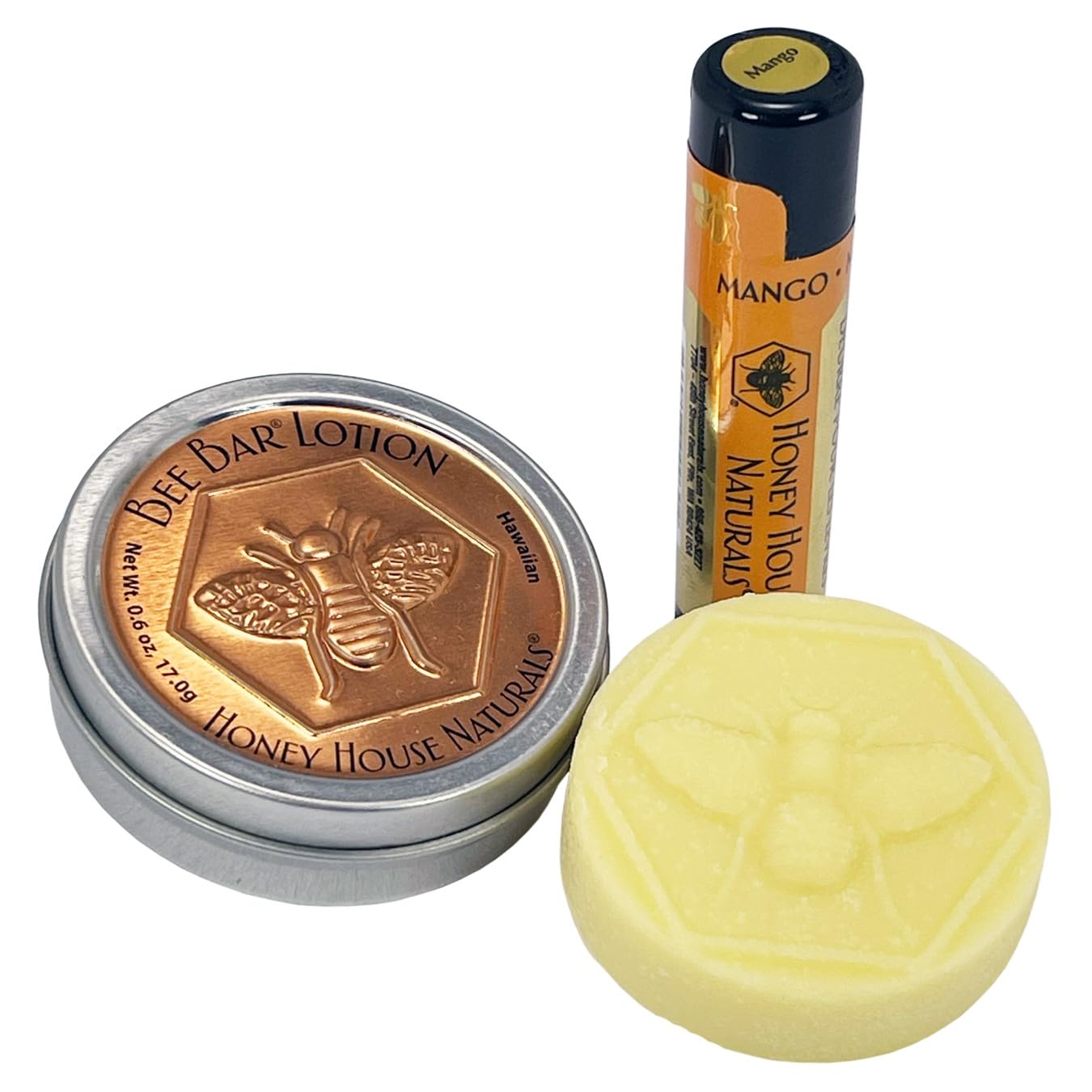Honey House Naturals 2 Piece Gift Set, All Natural, Ultra Moisturizing Lotion Bar and Lip Butter Infused with Essential Oils, Made in USA, (Variant Name) (Pack of 2)