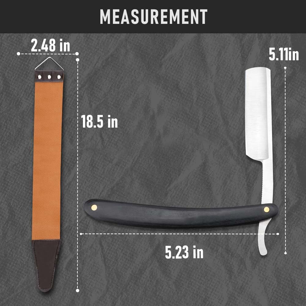 Professional Straight Edge Barber Razor,Straight razors for men, Premium Stainless Steel Shaver Razor with Shaving Strop for Men Home & Salon Grooming Using (NO.188)