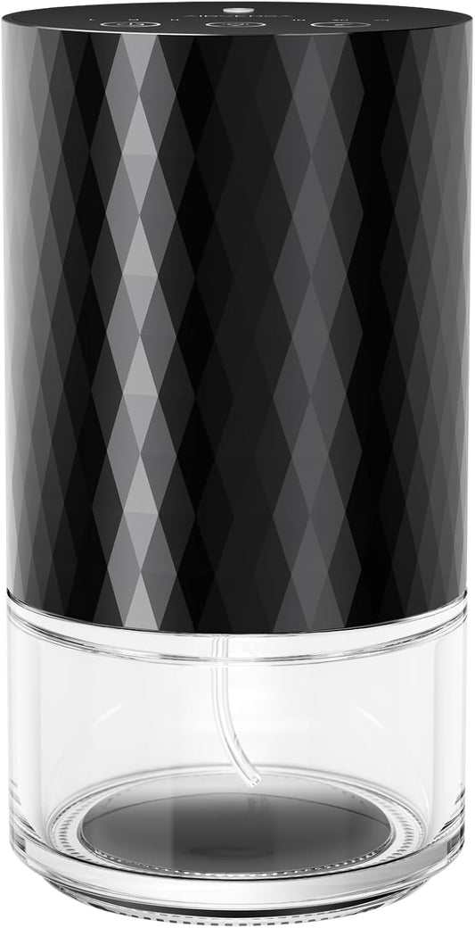 Airversa Waterless Diffuser Essential Oil 100mL Capacity Scent Air Machine for Home Aromatherapy Premium Metal Nebulizer Battery Operated 3 Mist Settings 3 Countdown Timers Color Light AN5(Black)