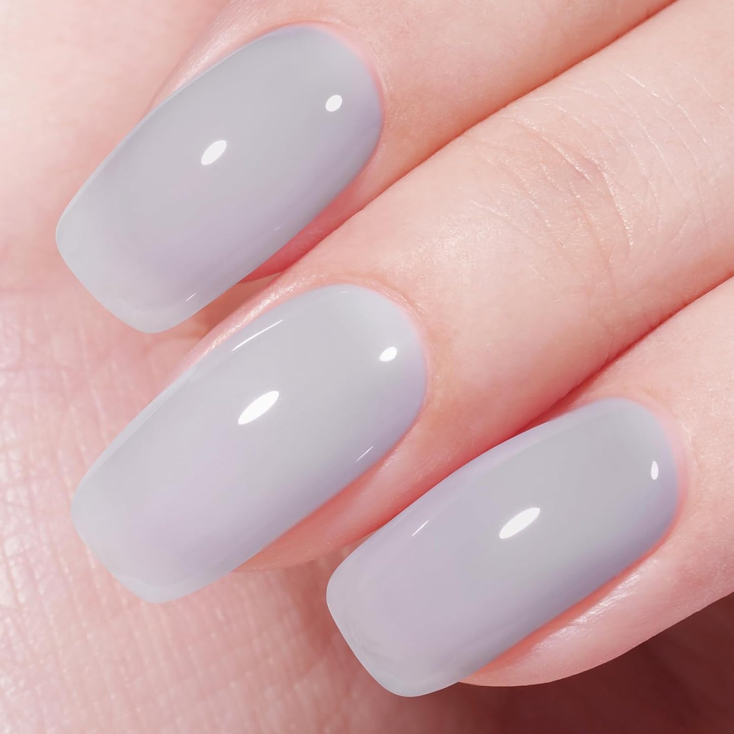 AILLSA Winter Gray Gel Nail Polish Rainy Day Jelly Gel Polish Neutral Sheer Translucent Nude Gel Polish Long Lasting Blue Gray Color Soak Off U V Gel for French Manicure Nail Art at Home 0.51 Oz
