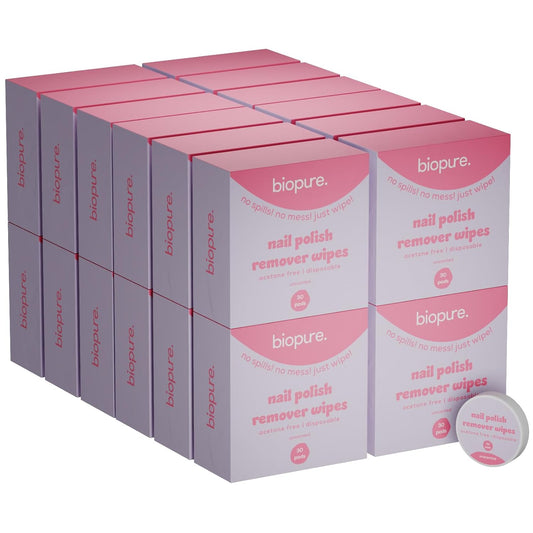 Biopure Nail Polish Remover Wipes Acetone-Free & Non-Toxic – Quick & Easy Nail Polish Removal, Travel-Friendly Disposable Pads w/Sealable Jar (720 Count, Unscented) Bulk Pack