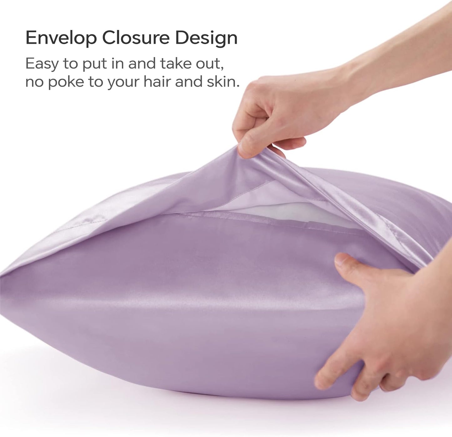 BEDELITE Satin Body Pillow Cover, Super Soft and Cooling Body Pillow Pillowcase for Hair and Skin, Breathable Silky Full Long Pillowcase Cover(20"x54", Lavender)