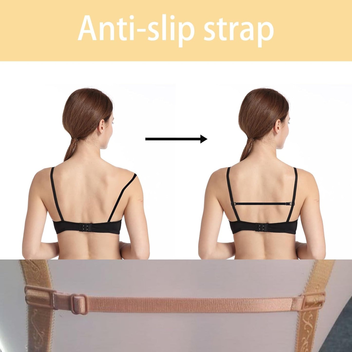 18 Pcs Bra Straps Clips Adjustable Non Slip Bra Clips for Racerback Bra Straps Holder Bra Extenders 2/3 Hook