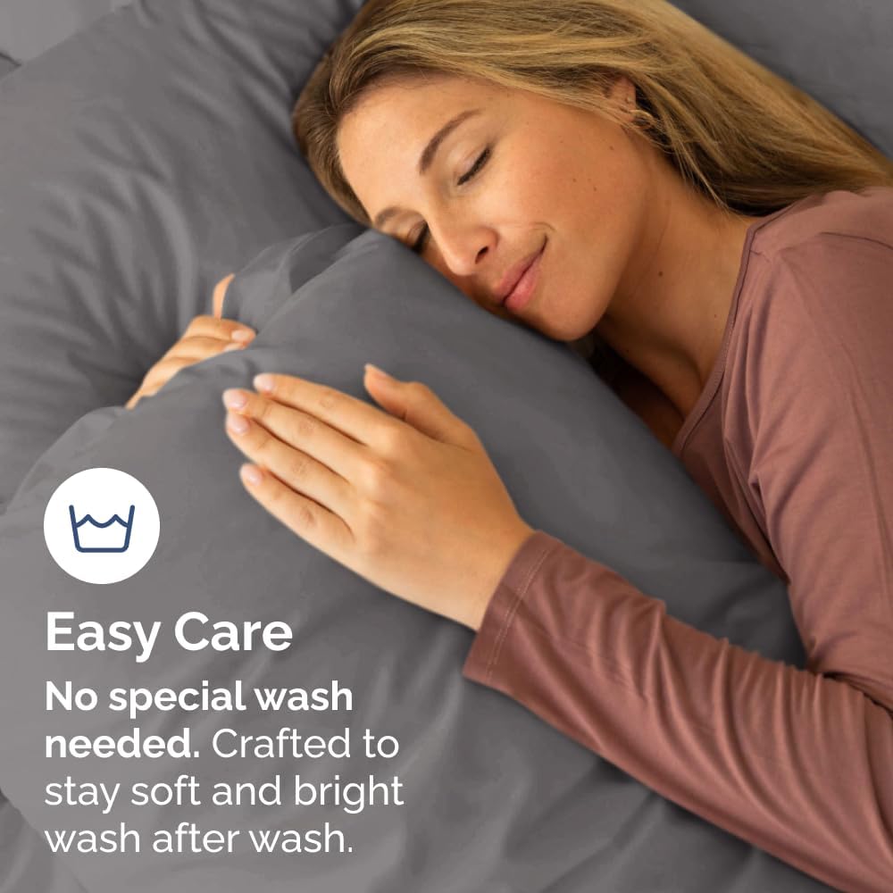 Queen Pillow Cases Set of 6 - Ultra Soft Hotel Quality Pillowcase Covers - Comfy, Cozy & Wrinkle Free - Shrink, Stain and Fade Resistant - Machine Washable Pillow Protectors - 6 Piece Set - Dark Grey