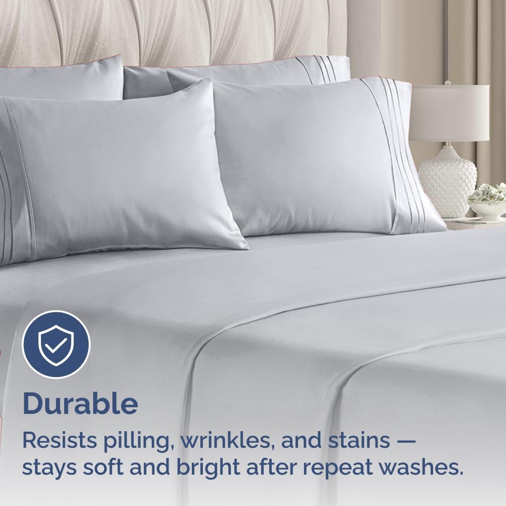 Standard Pillow Cases Set of 6 - Ultra Soft Hotel Quality Pillowcase Covers - Comfy & Wrinkle Free - Shrink, Stain and Fade Resistant - Machine Washable Pillow Protectors - 6 Piece Set - Steel Blue