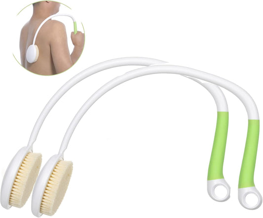 Fanwer 2 Pack Back Scrubber for Shower with Long Handle, 27.5" Long Handle Back Bath Brush for Elderly, Disabled, Limited Mobility, Post-Surgery, Frozen Shoulder,Arthritis,Men and Women