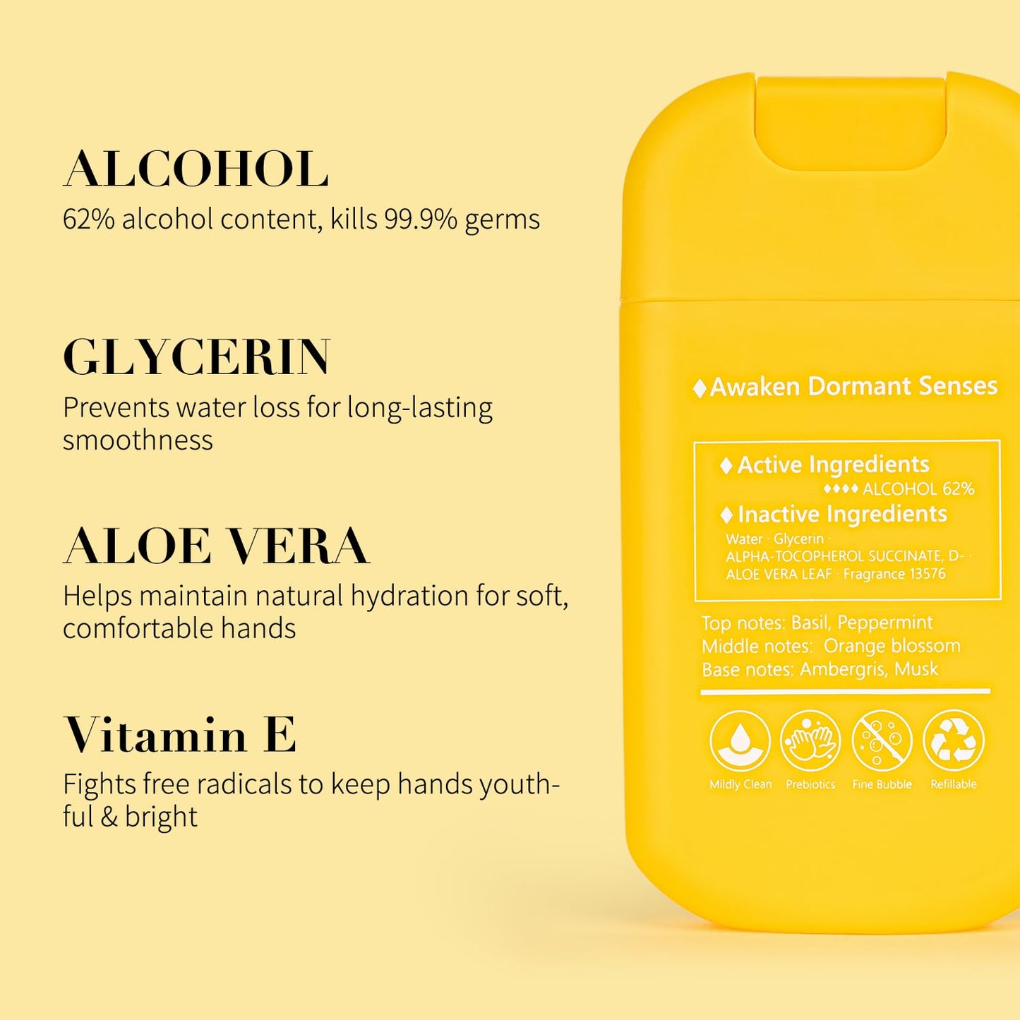 Spray Hand Sanitizer Travel Size Scented - Refillable Hydrating Hand Sanitizers Portable Design Travel Essentials (Citrus mist at dawn) 0.93Fl Oz