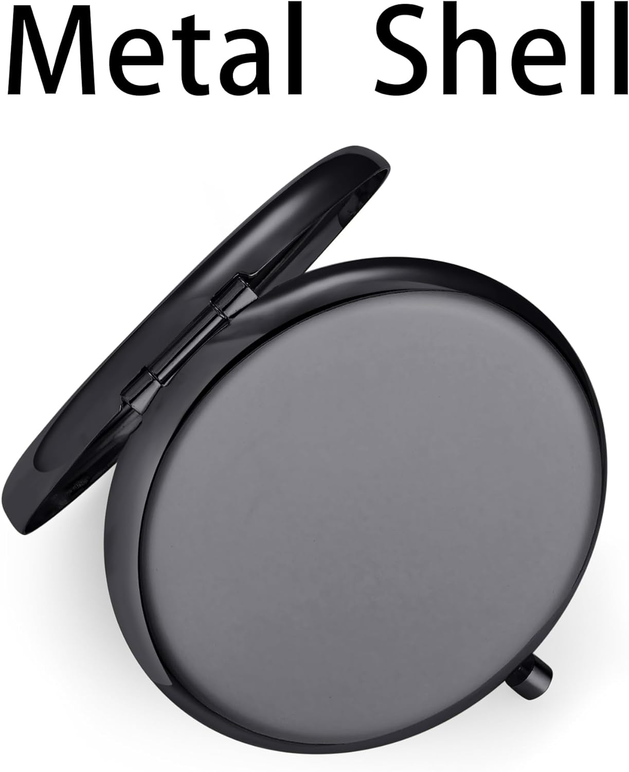 Compact Mirror, Pocket Travel Makeup Mirror for Purse, Metal Round Shell, 2-Sided 1X/2X Magnifying, Portable, Folding, Handheld, Black, 18 Pack