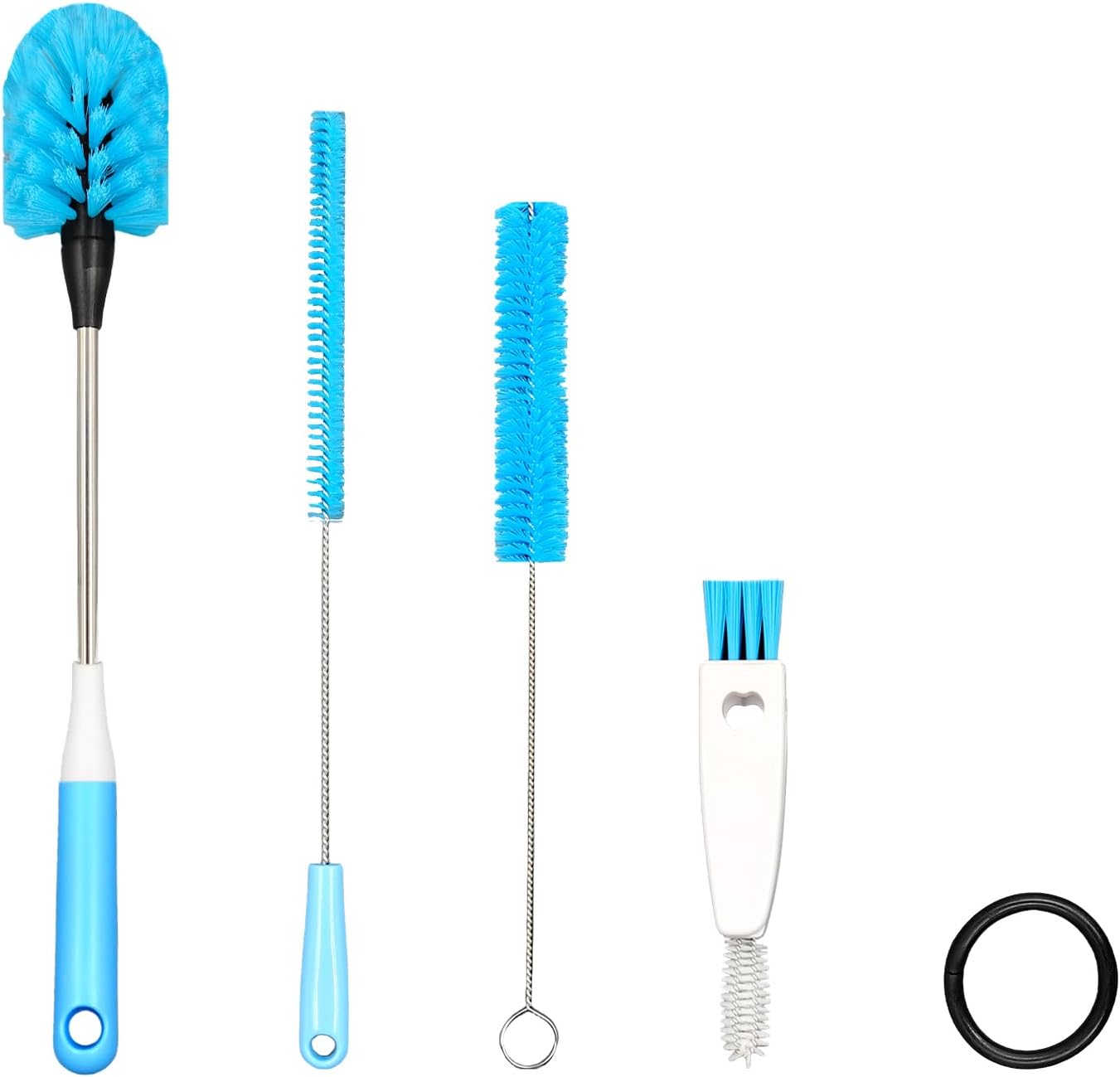 4-in-1 Bottle Brush, 15 in Water Bottle Brush & Straw Cleaner Brush,Lid Brushe,Bottle Cleaning Brush for Water Bottle, Flask,Wine Decanters,Straws-Blue