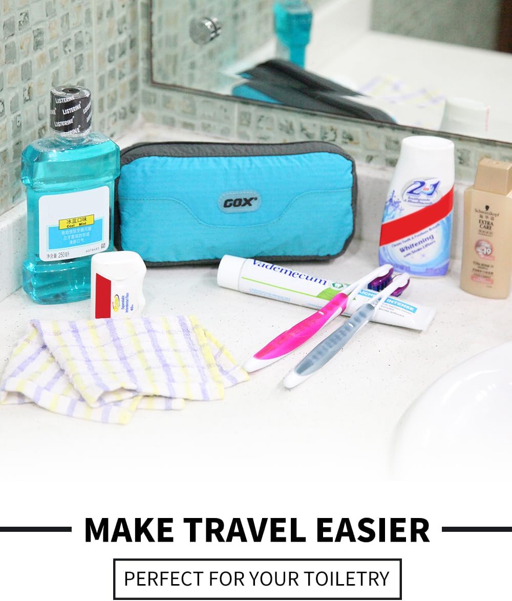 GOX Travel Toiletry Bag,Dopp Kit Case,Ultra-Light Cosmetics Bag Makeup Organizer(Turquoise)