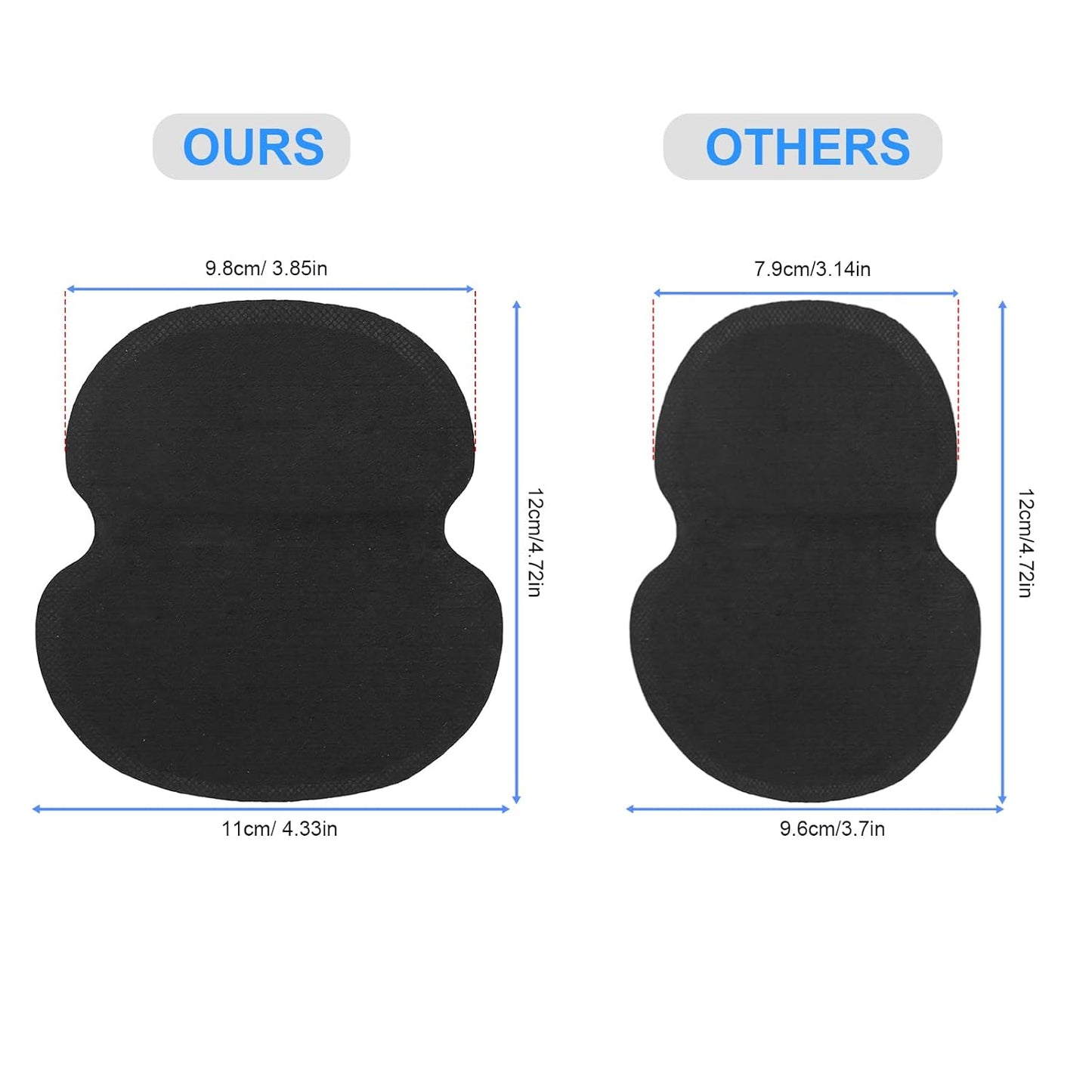 Large Underarm Sweat Pads for Women and Men Fight Hyperhidrosis [100PCS], CANAGROW Disposable Armpit Sweat Pads Comfortable Unflavored, Non Visible, Extra Adhesive, Sweat Free Armpit Protection, Black