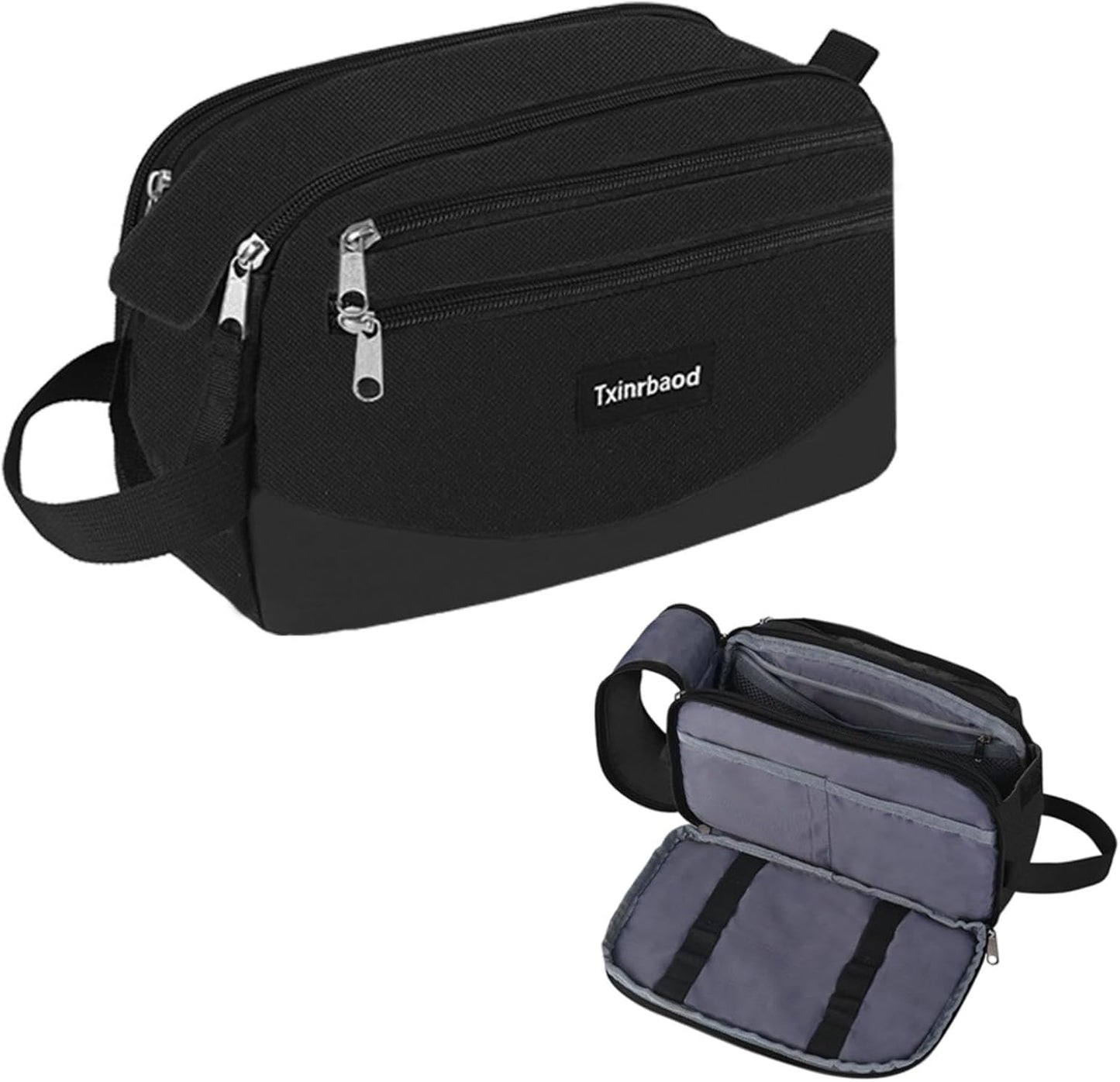 Travel Toiletry Bag for Men Toiletry Bag Dopp Kit Water-resistant Shaving Bag Large Travel Toiletry Organizer Travel Essentials Black