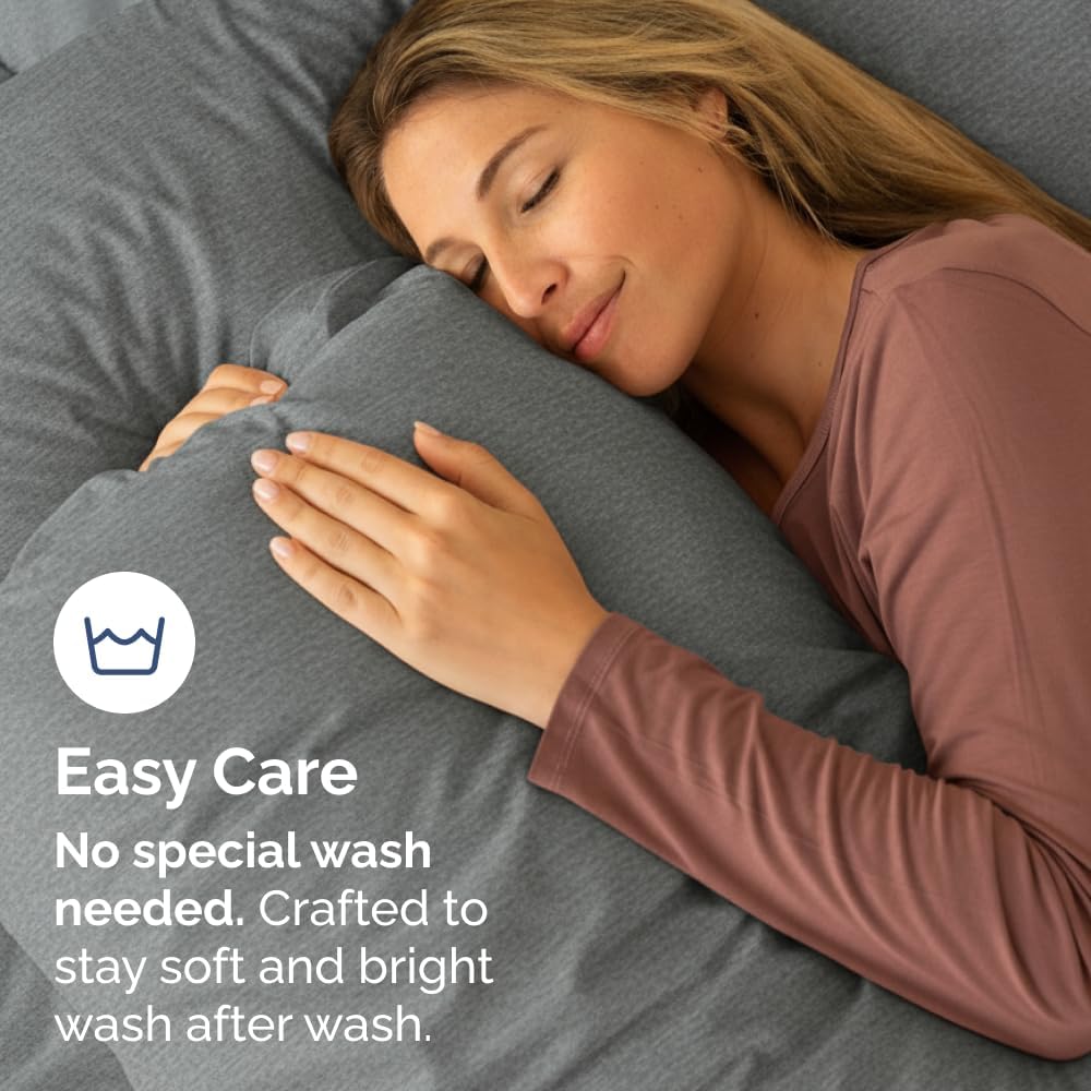 King Pillow Cases Set of 8 - Ultra Soft Hotel Quality Pillowcase Covers - Comfy & Wrinkle Free - Shrink, Stain and Fade Resistant - Machine Washable Pillow Protectors - 8 Piece Set - Heathered Grey