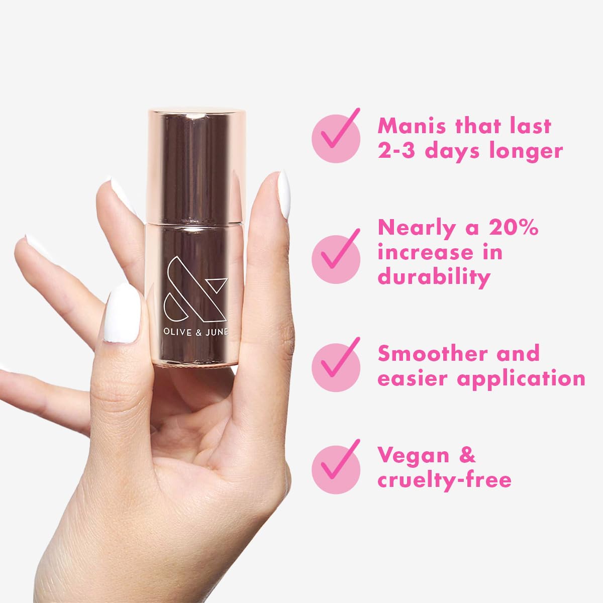 Olive & June Nail Primer | Increase Polish Wear Time by 2–3 Days | Smooths Application & Boosts Durability | 15-Free, Vegan, Cruelty-Free | Nail Prep Formula for Long-Lasting Manicures & Pedicures