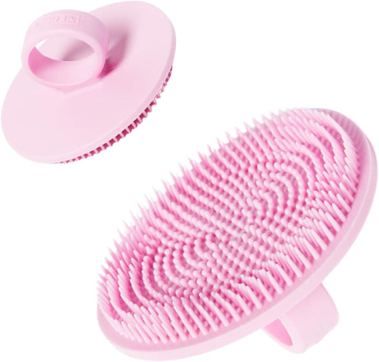 Boie USA Face Scrubber - Handheld Facial Tool, Deep Cleansing Exfoliating Facial Brush. Fights Acne with Gentle, Silicone-Like Bristles, Long Lasting, & Hypoallergenic (Pink)