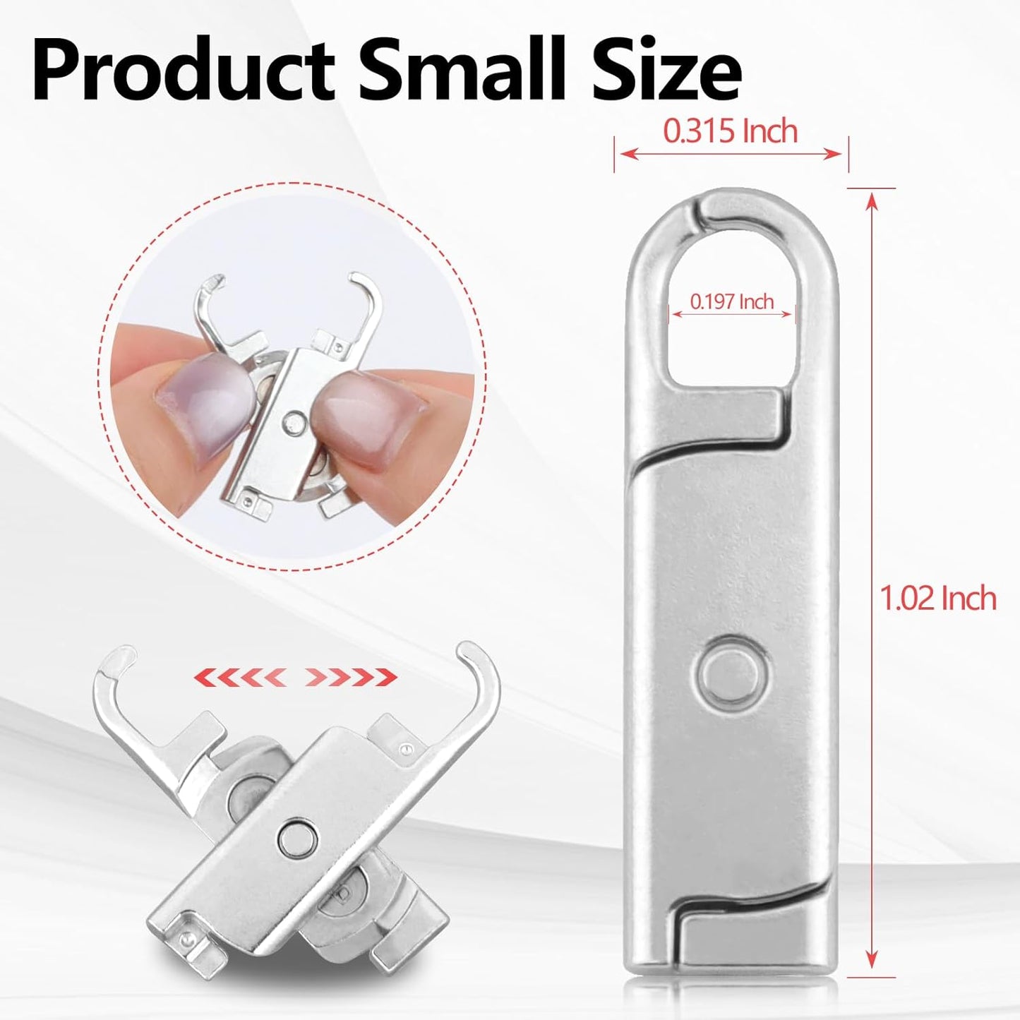 Zipper Pull Replacement (Upgraded Small Size)，8 Pcs Detachable Replacement Zipper Pull Tabs for Luggage Clothing Jackets Backpacks Boots Purse Coat(Silver, Bronze, Gold, Gun Black/Small)