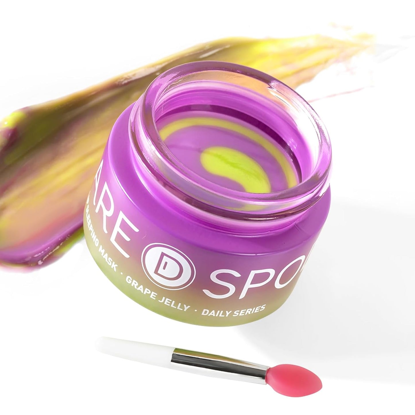 Lip Mask, Hydrating Overnight Lip Sleeping Mask, Lip Moisturizer for Dry Cracked Lips Care, Dual-Color Korean Lips Balm with Vitamin C and Shea Butter for Nourishing and Softening Lips - Grape